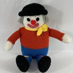 Handmade Knitted Clown Doll